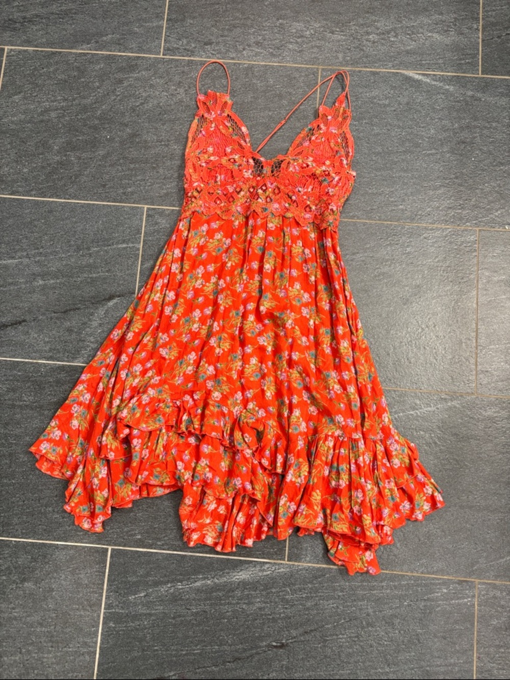 Free people adella floral mini dress